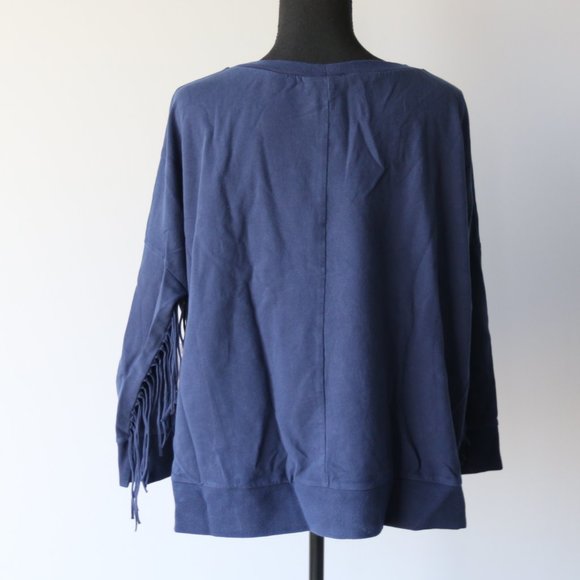 Amuse Society Emma Fleece Fringe Sleeve Sweatshirt - Picture 4 of 14